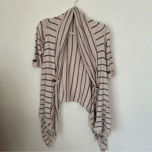 David Kahn Short Sleeve Striped Shawl Cardigan Sweater | Size XS, Extra Small